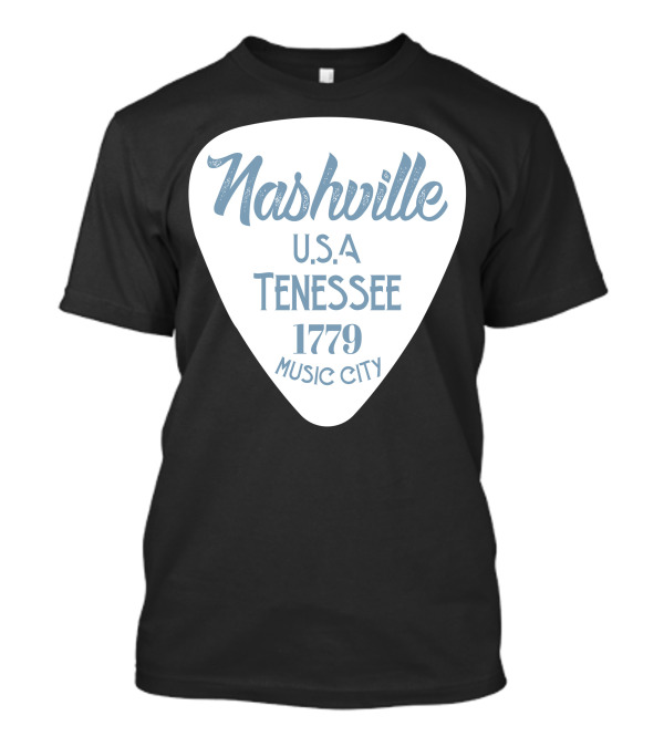 Nashville USA Tennessee 1779 Music City Guitar Pick T-Shirt