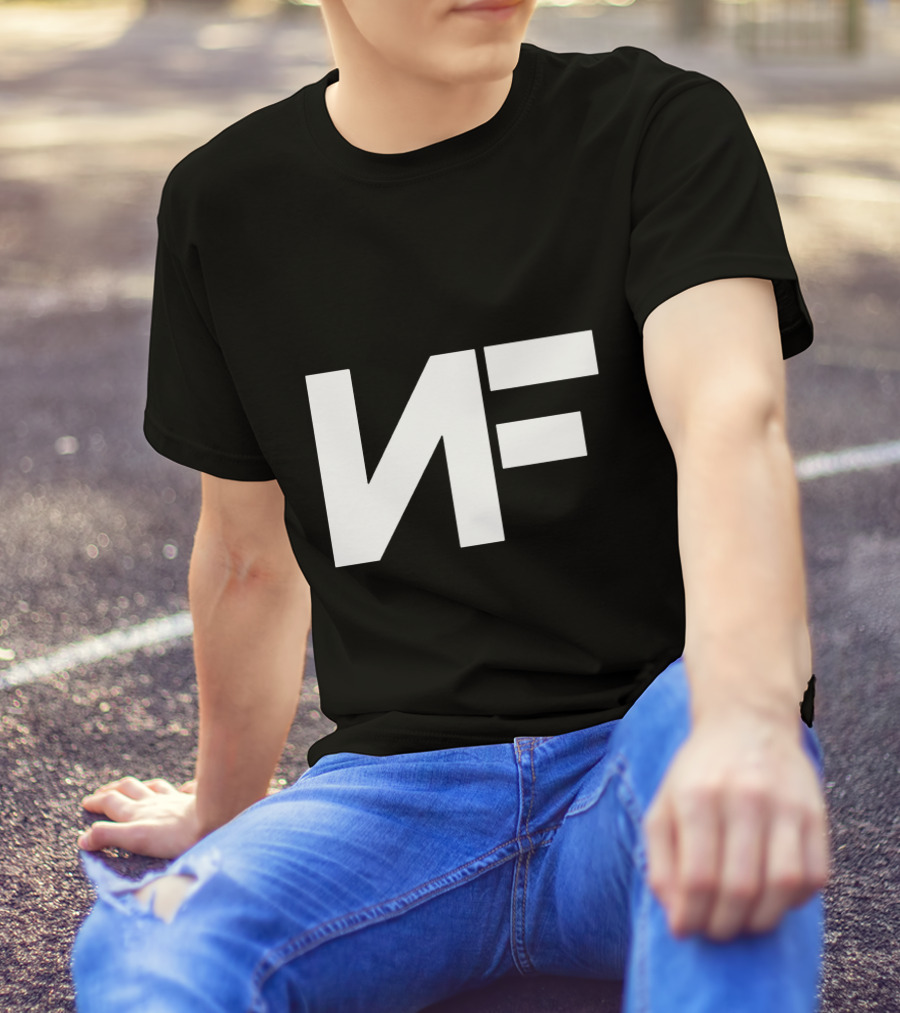 Nf Logo Black And White Minimalist T-Shirt