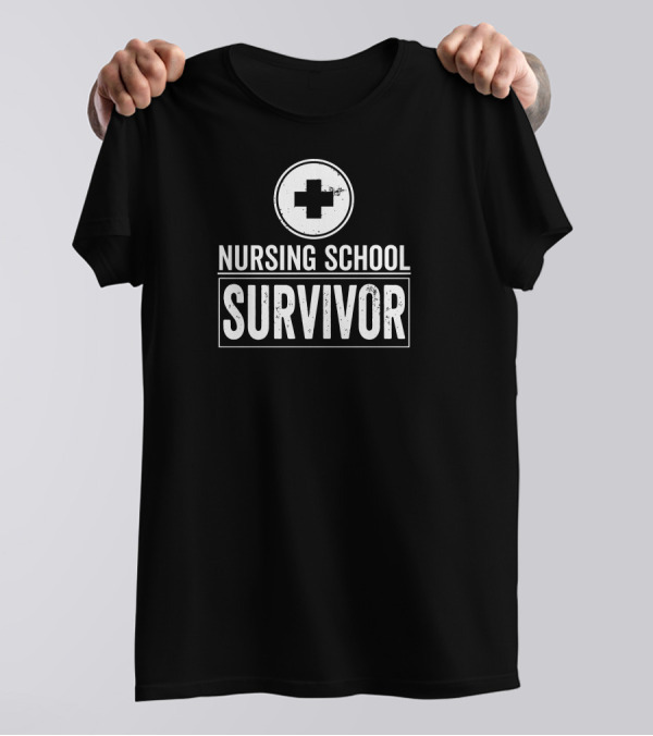 Nursing School Survivor Cross Emblem T-Shirt