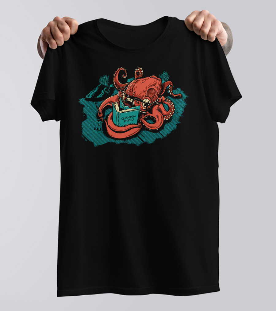 Octonerd Reading Quantum Physics Book T-Shirt