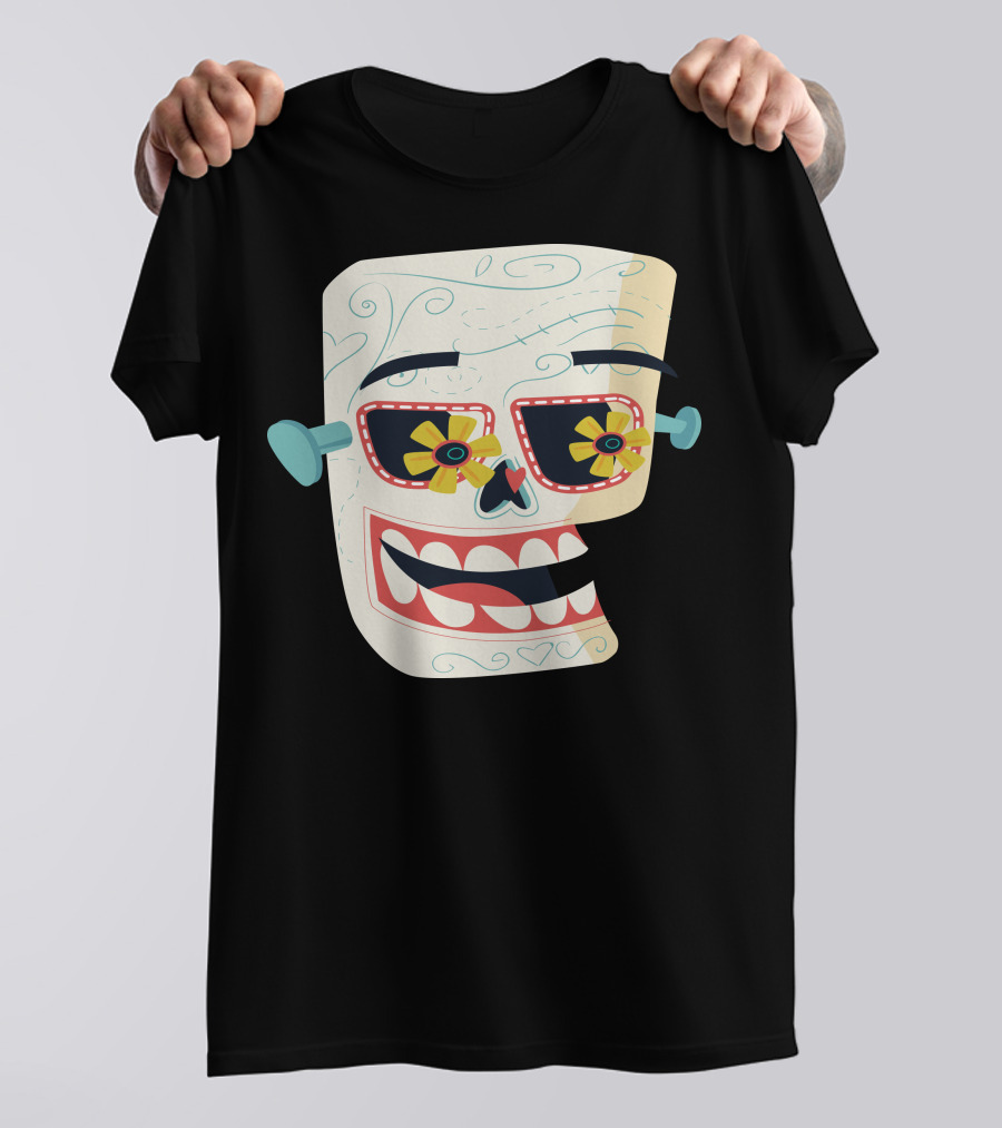 Sugar Skull Frankenstein Inspired Face T-Shirt