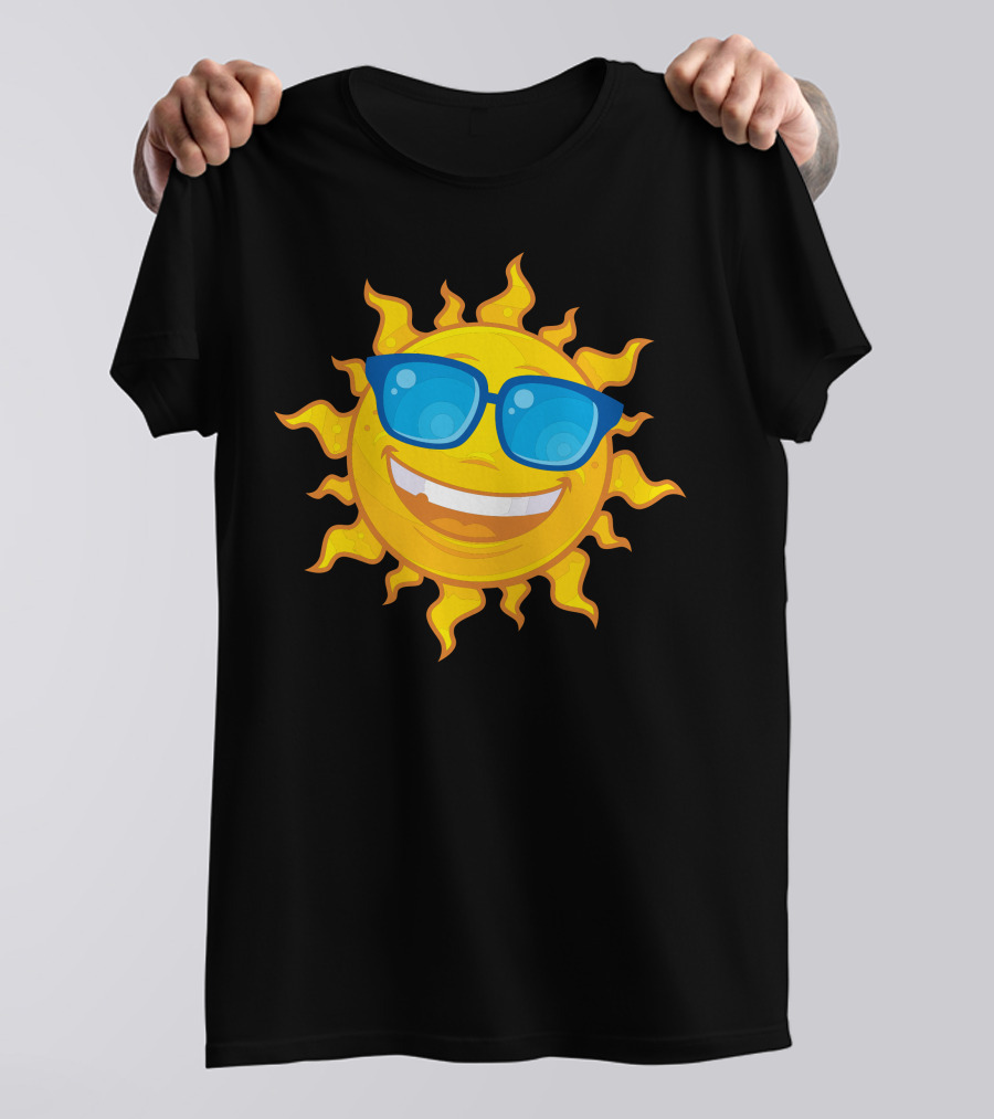 Summer Sun With Bright Blue Sunglasses Smile T-Shirt