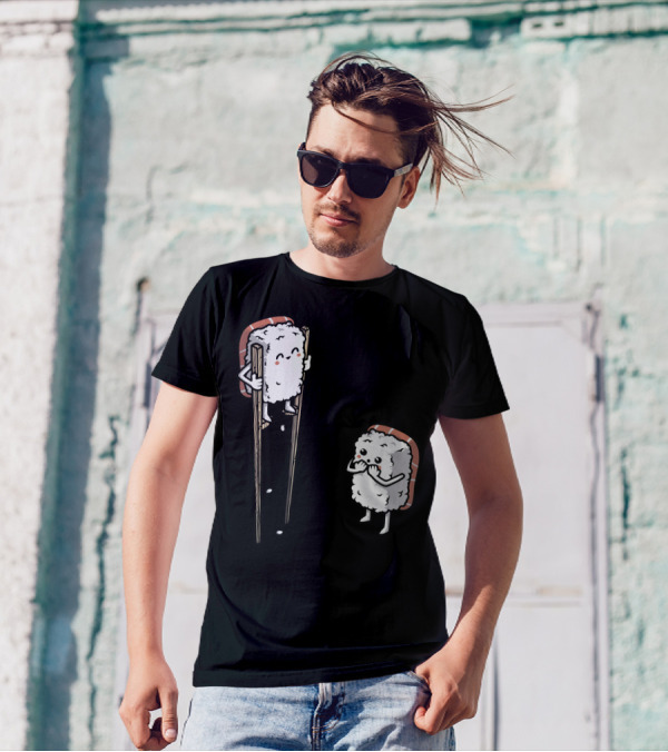 Sushi Characters On Stilts With Chopsticks T-Shirt