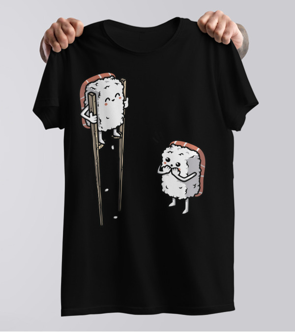 Sushi Characters On Stilts With Chopsticks T-Shirt
