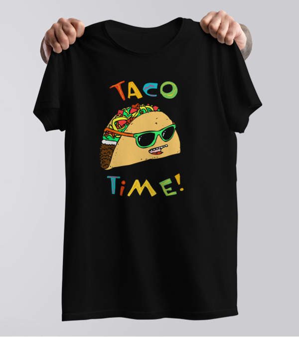 Taco Time Cool Sunglasses Graphic Fun T-Shirt