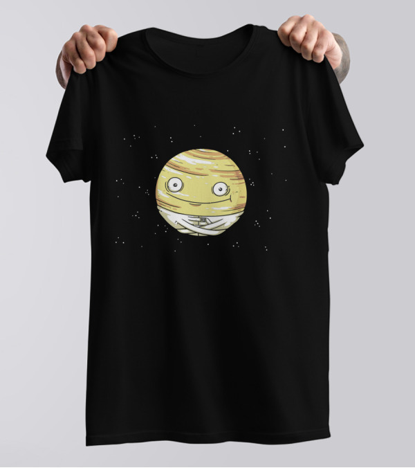 Venuts Planet Character In Space With Stars T-Shirt
