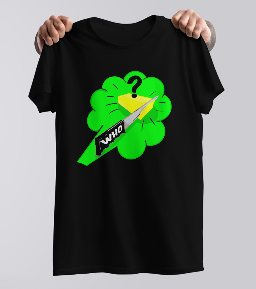 Who Cut The Cheese Knife Mystery Cloud T-Shirt
