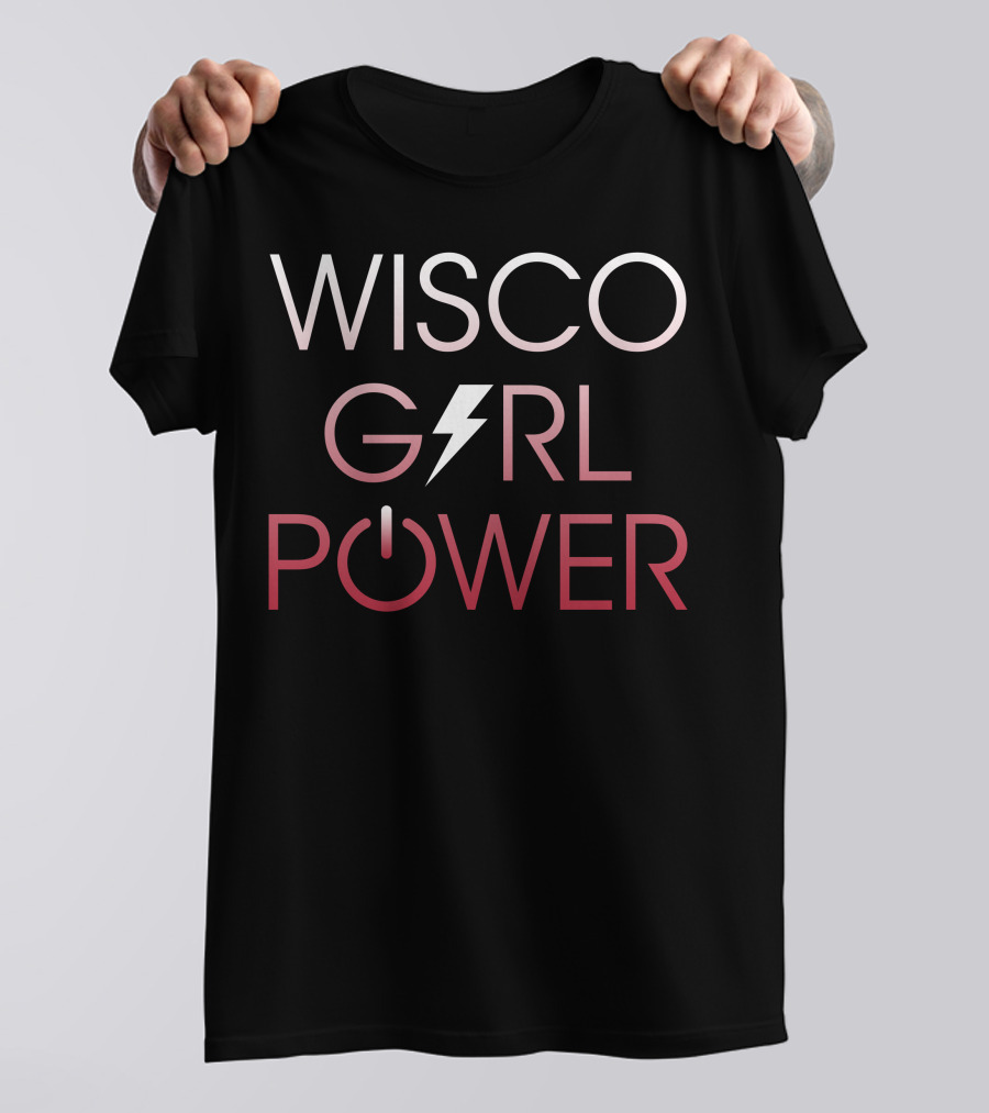 Wisco Girl Power Lightning Bolt Power Button T-Shirt