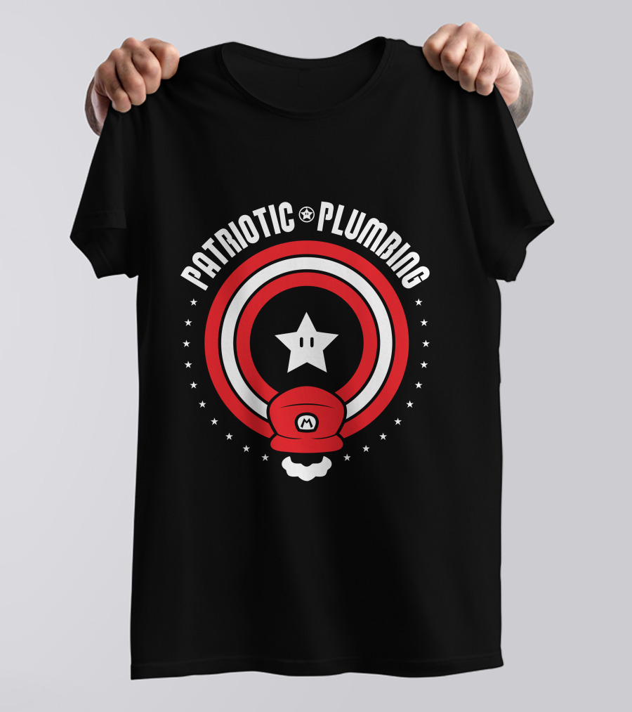 Patriotic Plumbing Super Star Shield And Cap T-Shirt