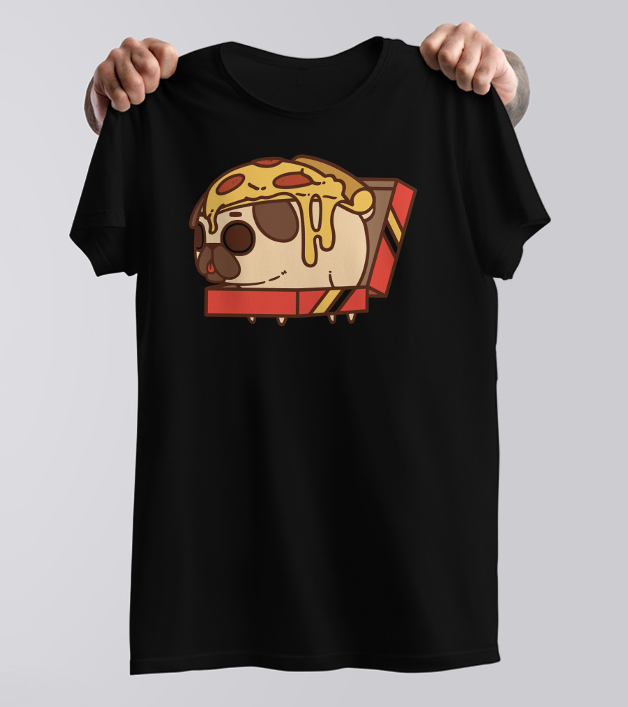 Pizza Pug Floating In Pizza Box T-Shirt