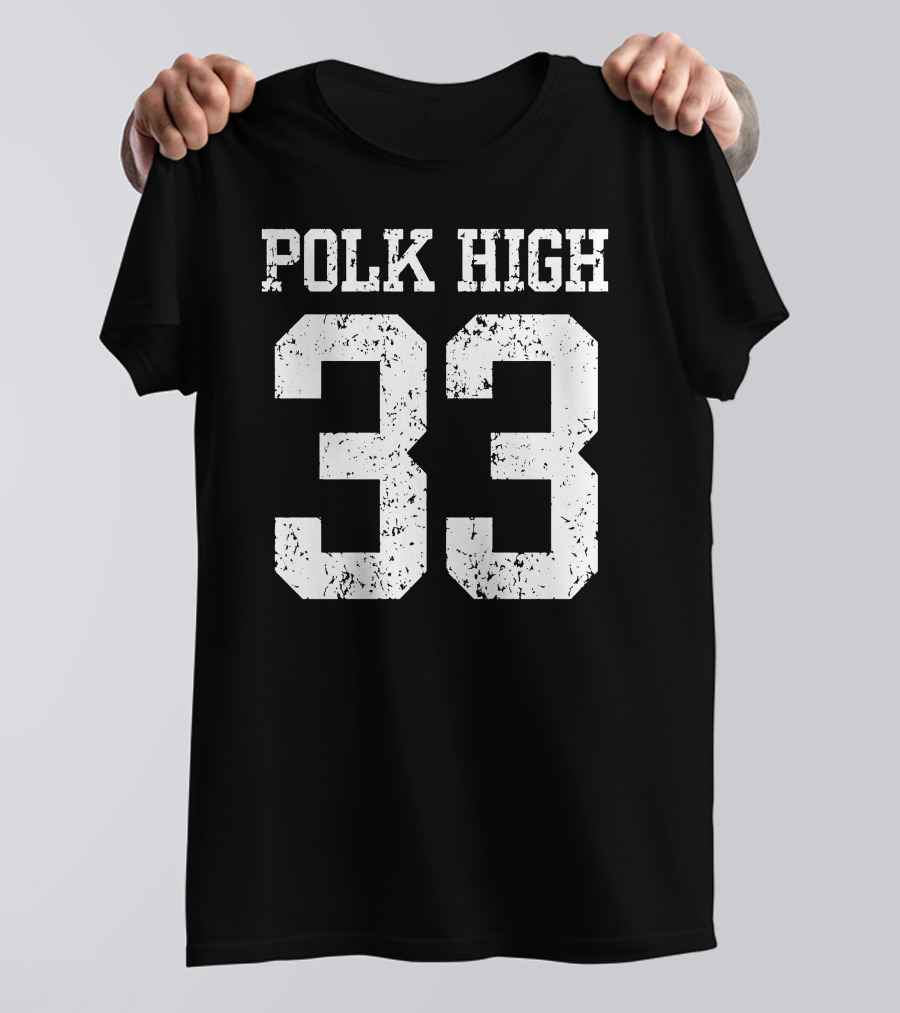 Polk High 33 Number Football Nostalgia T-Shirt