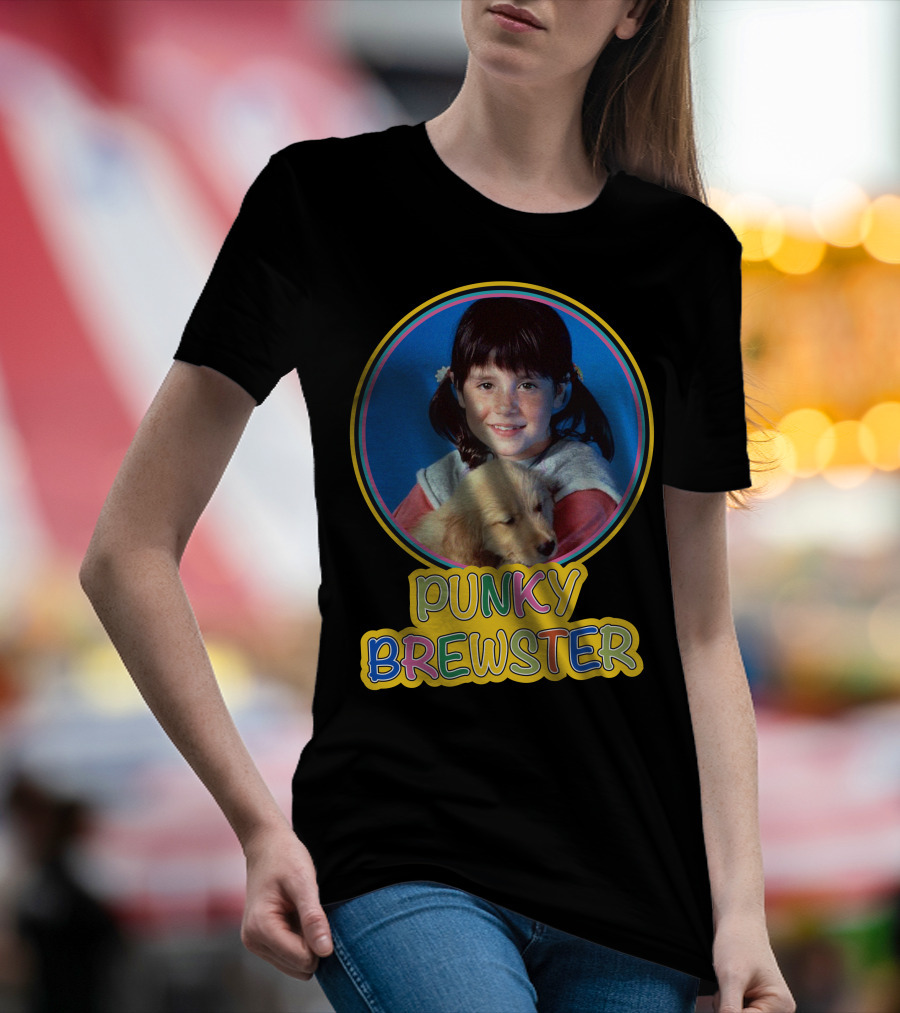Punky Brewster With Puppy Retro TV Icon T-Shirt
