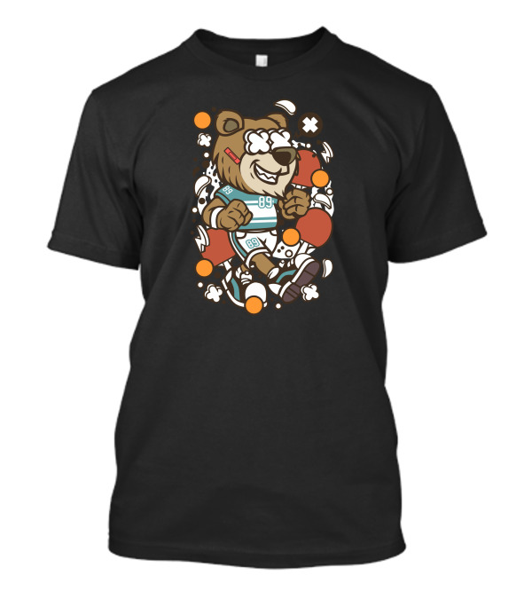 Bear Playing Table Tennis In Athletic Jersey 89 T-Shirt