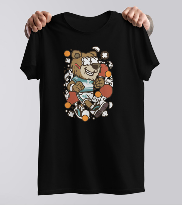 Bear Playing Table Tennis In Athletic Jersey 89 T-Shirt