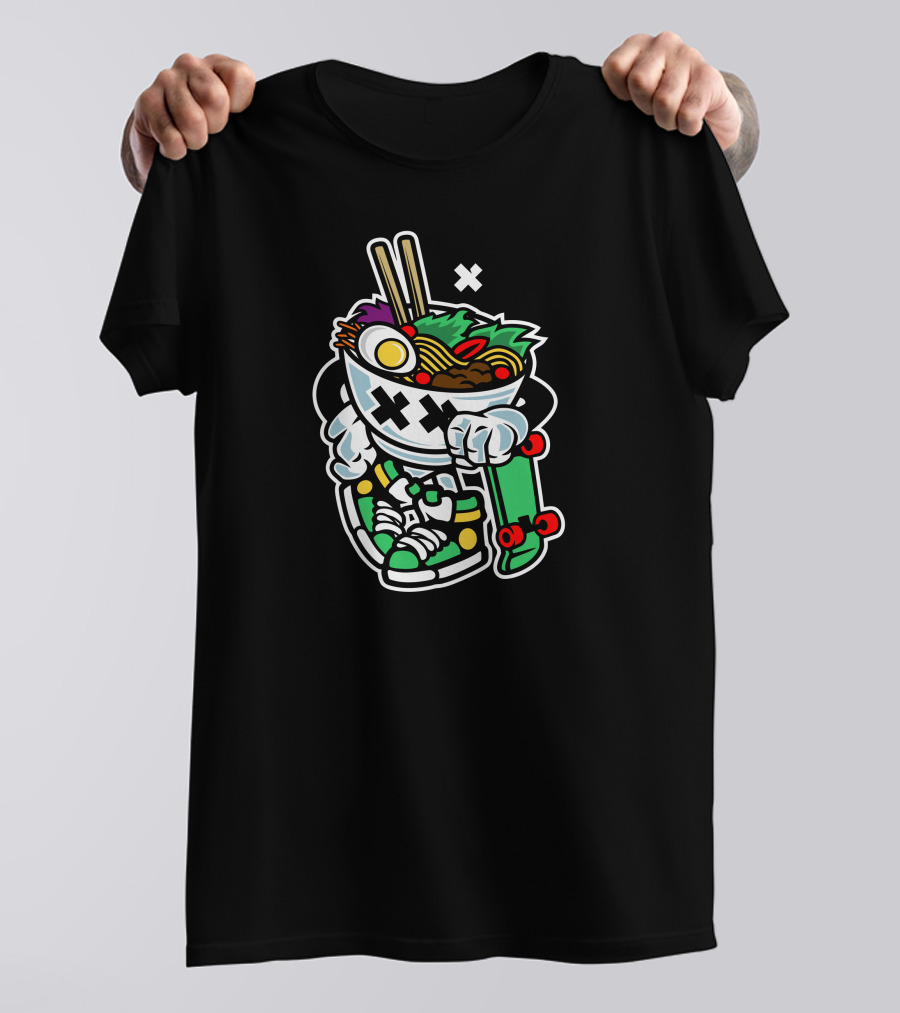 Ramen Style Skater Bowl With Chopsticks And Sneakers T-Shirt