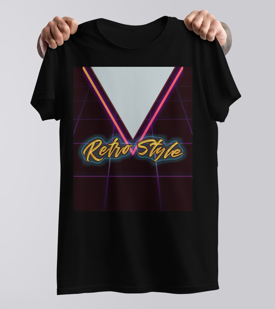 Retro Style Funky 80s Neon Grid T-Shirt