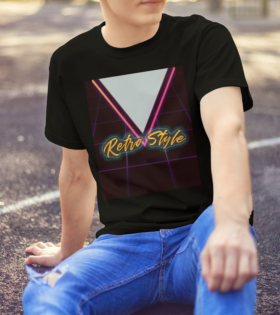 Retro Style Funky 80s Neon Grid T-Shirt