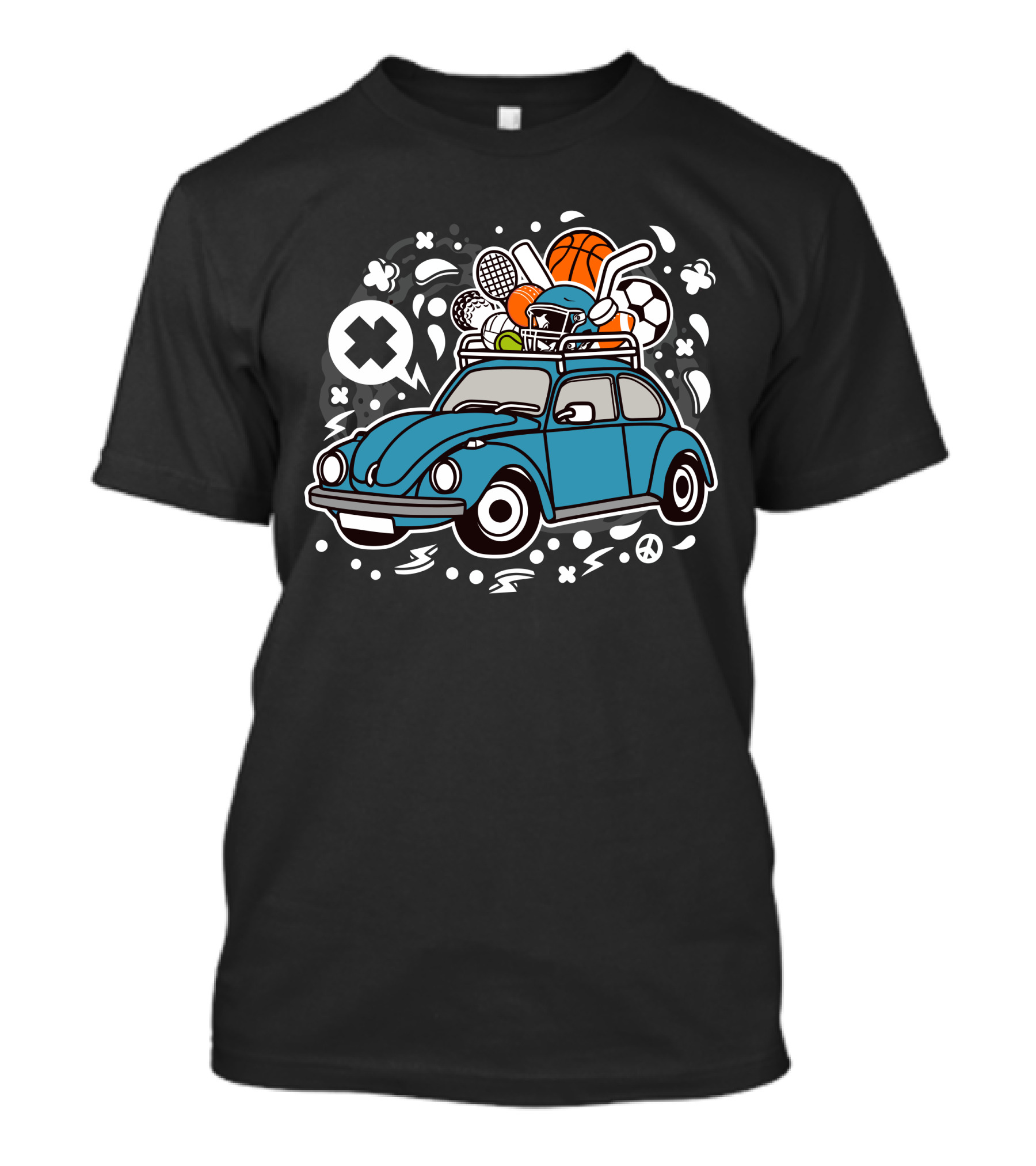 Sports Tour Car Adventure With Equipment Explosion T-Shirt