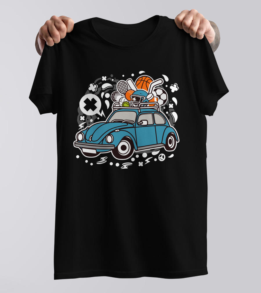 Sports Tour Car Adventure With Equipment Explosion T-Shirt