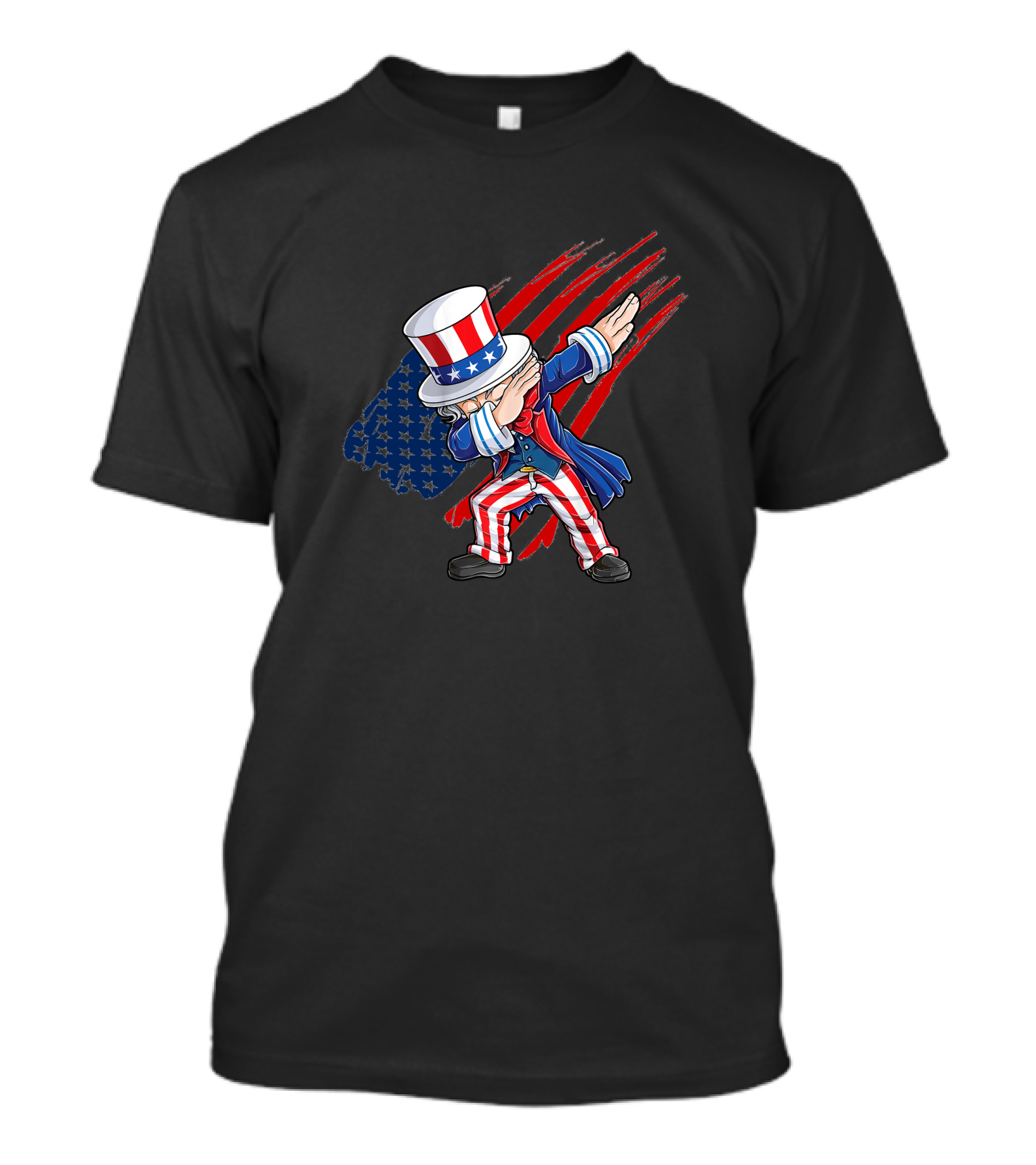 Dabbing Uncle Sam American Flag 4th Of July Patriotic T-Shirt