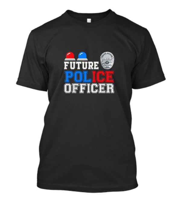 Future Police Officer Badge And Lights Enthusiast Kids T-Shirt