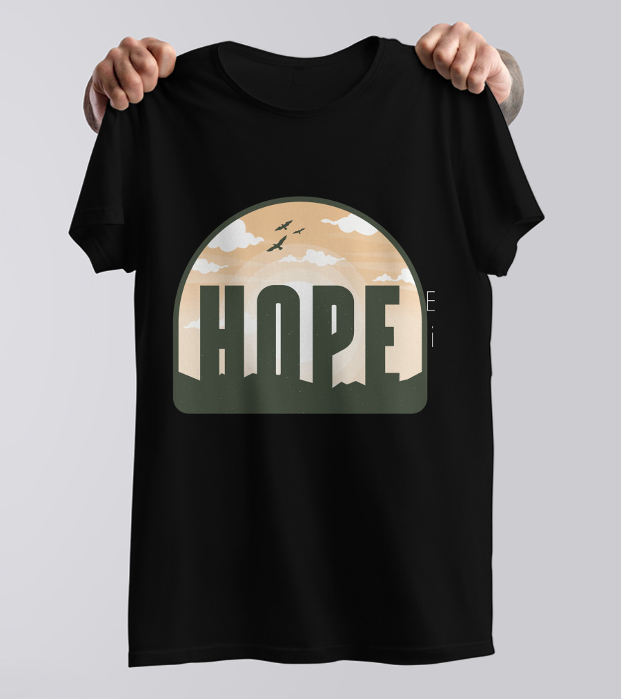 HOPE Peaceful Sunrise With Birds And Clouds T-Shirt