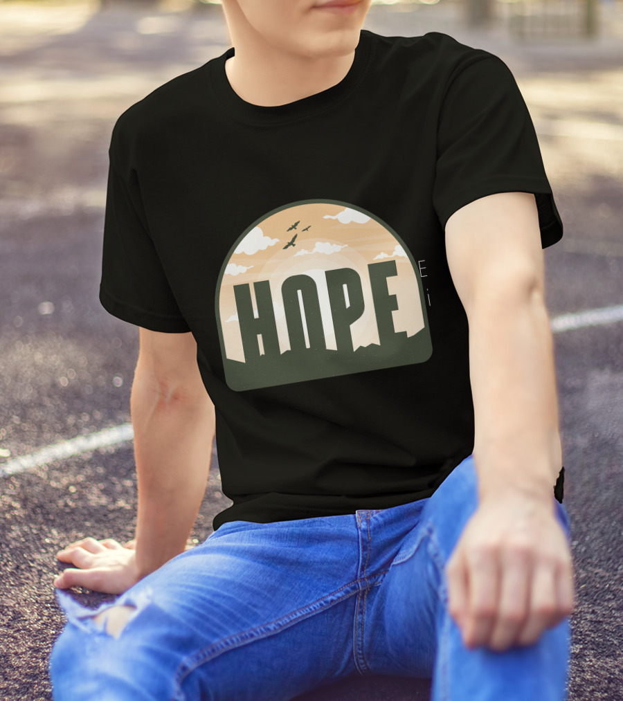 HOPE Peaceful Sunrise With Birds And Clouds T-Shirt