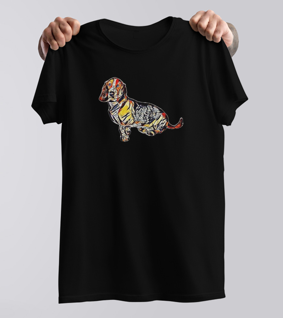 A Beautiful Basset Hound Dog Stained Glass T-Shirt