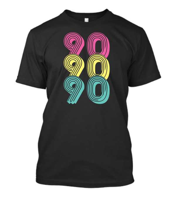90 90 90 90 Nineties Retro Vibrant Colors T-Shirt