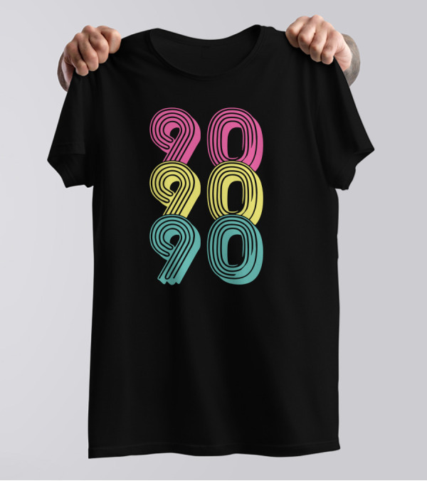 90 90 90 90 Nineties Retro Vibrant Colors T-Shirt