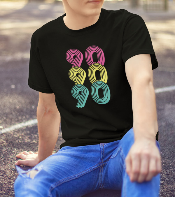 90 90 90 90 Nineties Retro Vibrant Colors T-Shirt