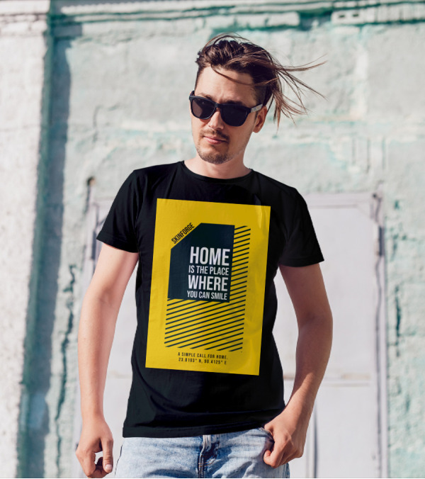 SKINFORGE Home Is The Place Where You Can Smile 23.8103° N, 90.4125° E T-Shirt