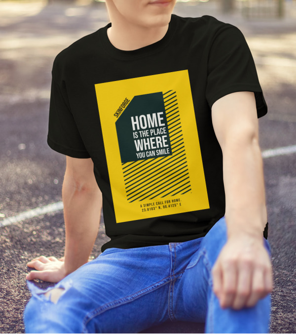 SKINFORGE Home Is The Place Where You Can Smile 23.8103° N, 90.4125° E T-Shirt