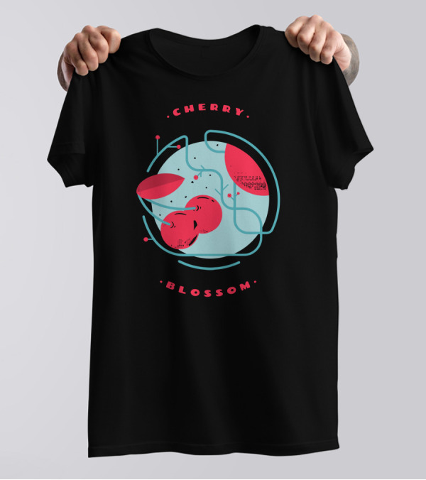 CHERRY Blossom Digital Abstract Cherry T-Shirt