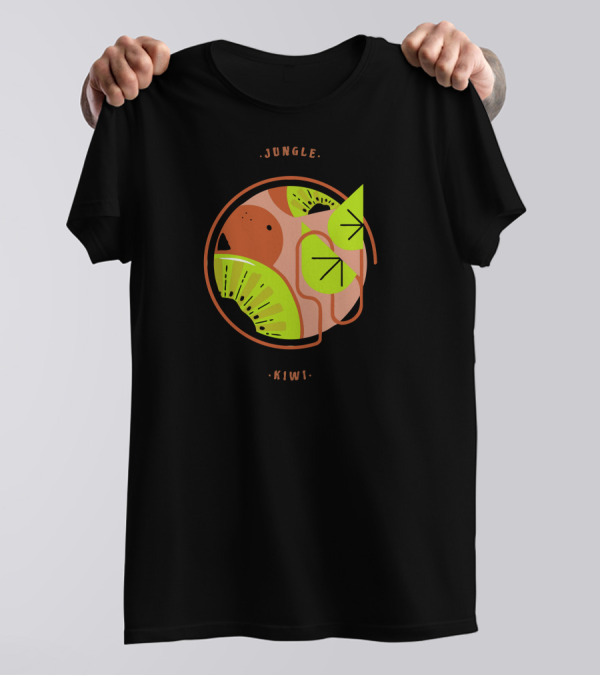 JUNGLE Kiwi Fruit Slice With Abstract Jungle Elements T-Shirt