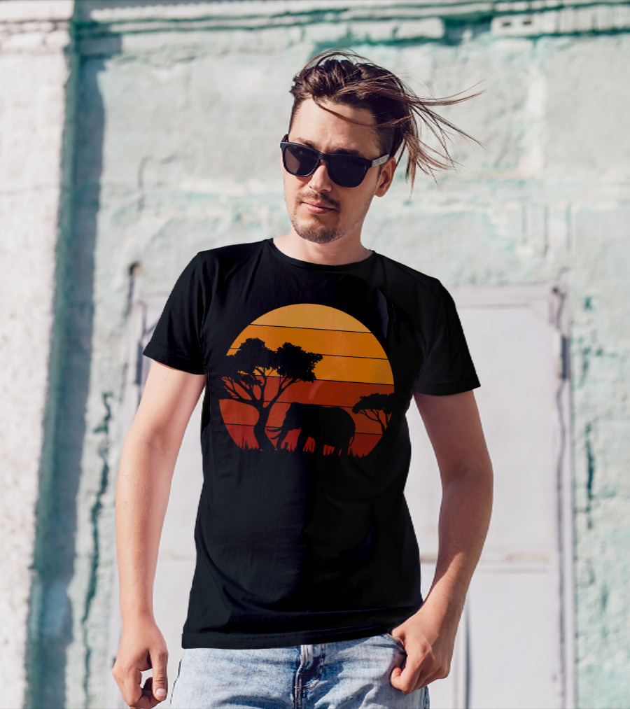 Safari Elephant Sunset Africa T-Shirt
