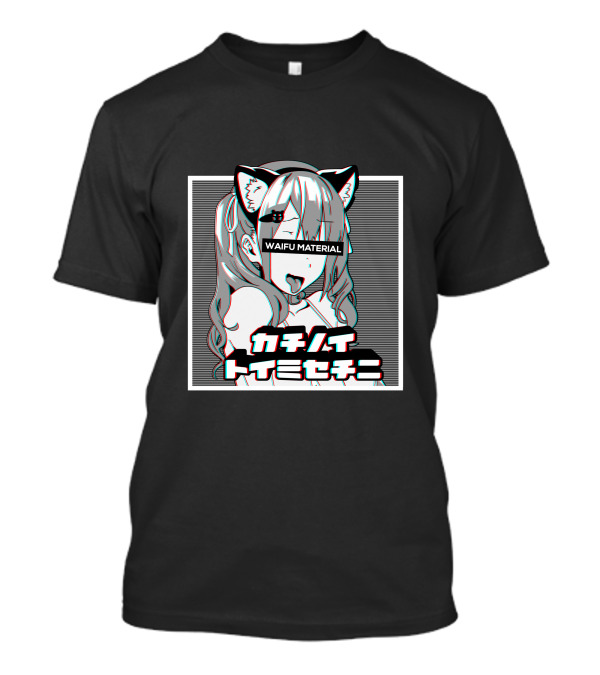 Waifu Material Ahegao Neko Girl Cosplay Aesthetic T-Shirt
