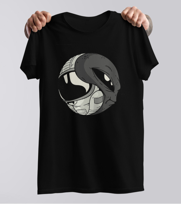 Alien Astronaut Yin Yang Fusion T-Shirt