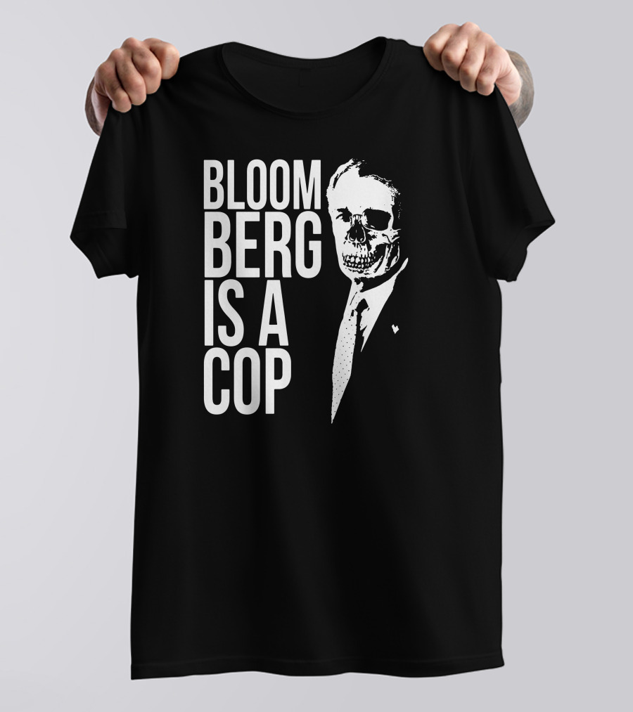 BLOOM BERG IS A COP Skull Suit Image T-Shirt