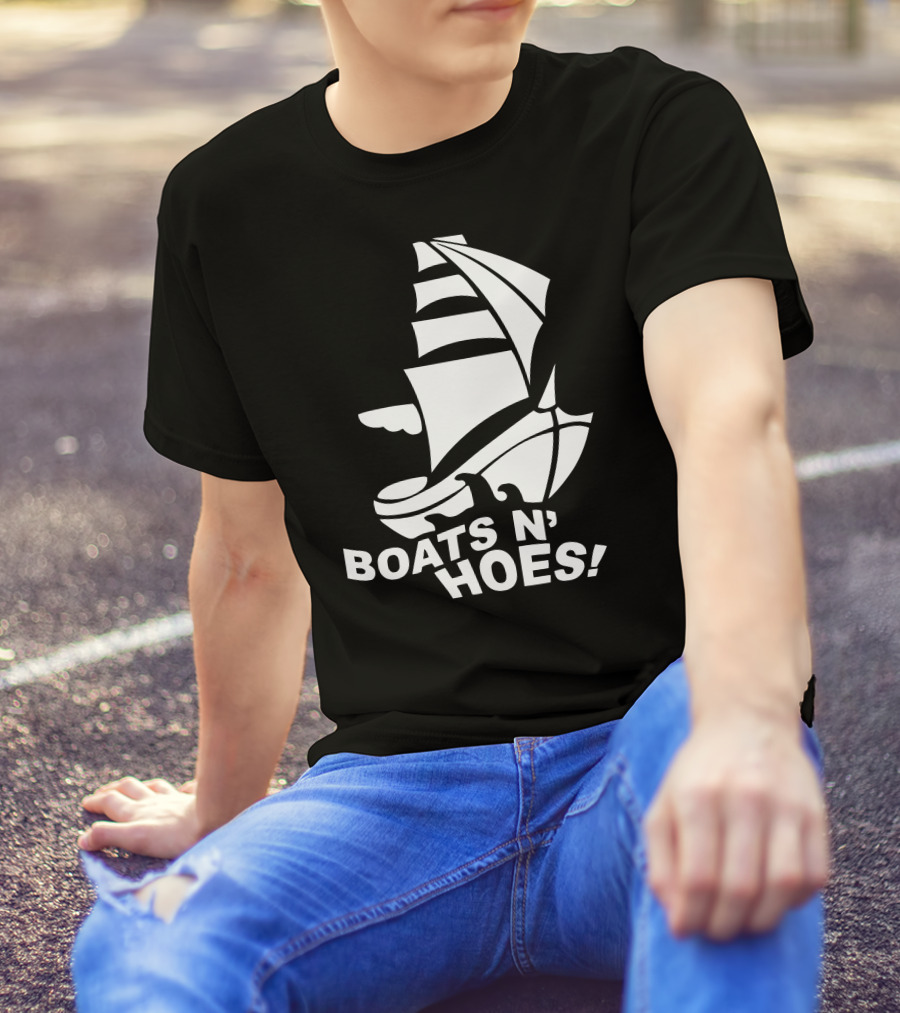 Boats N Hoes Sailboat Iconic Comedy Reference T-Shirt