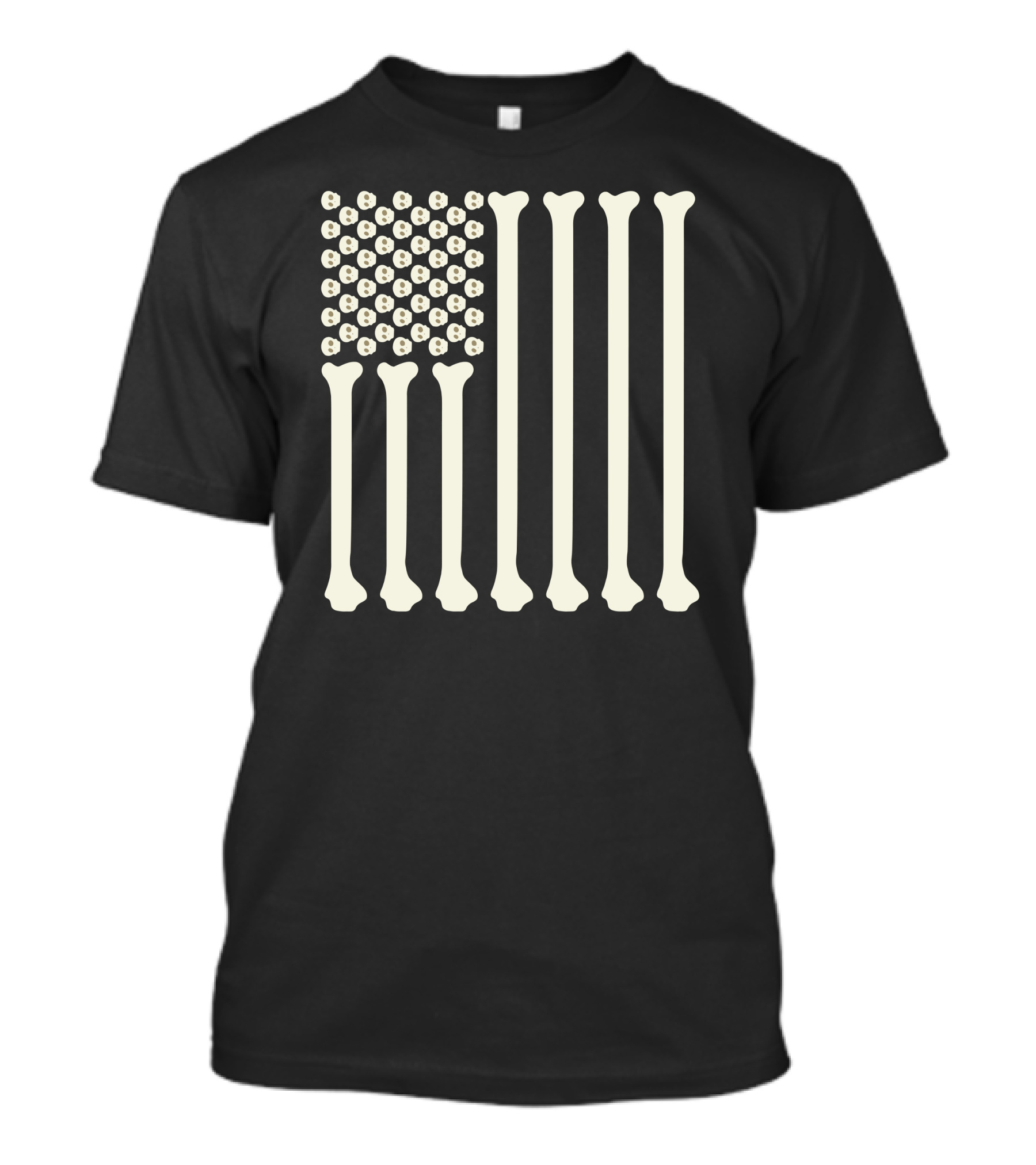 Bones And Skulls American Flag T-Shirt