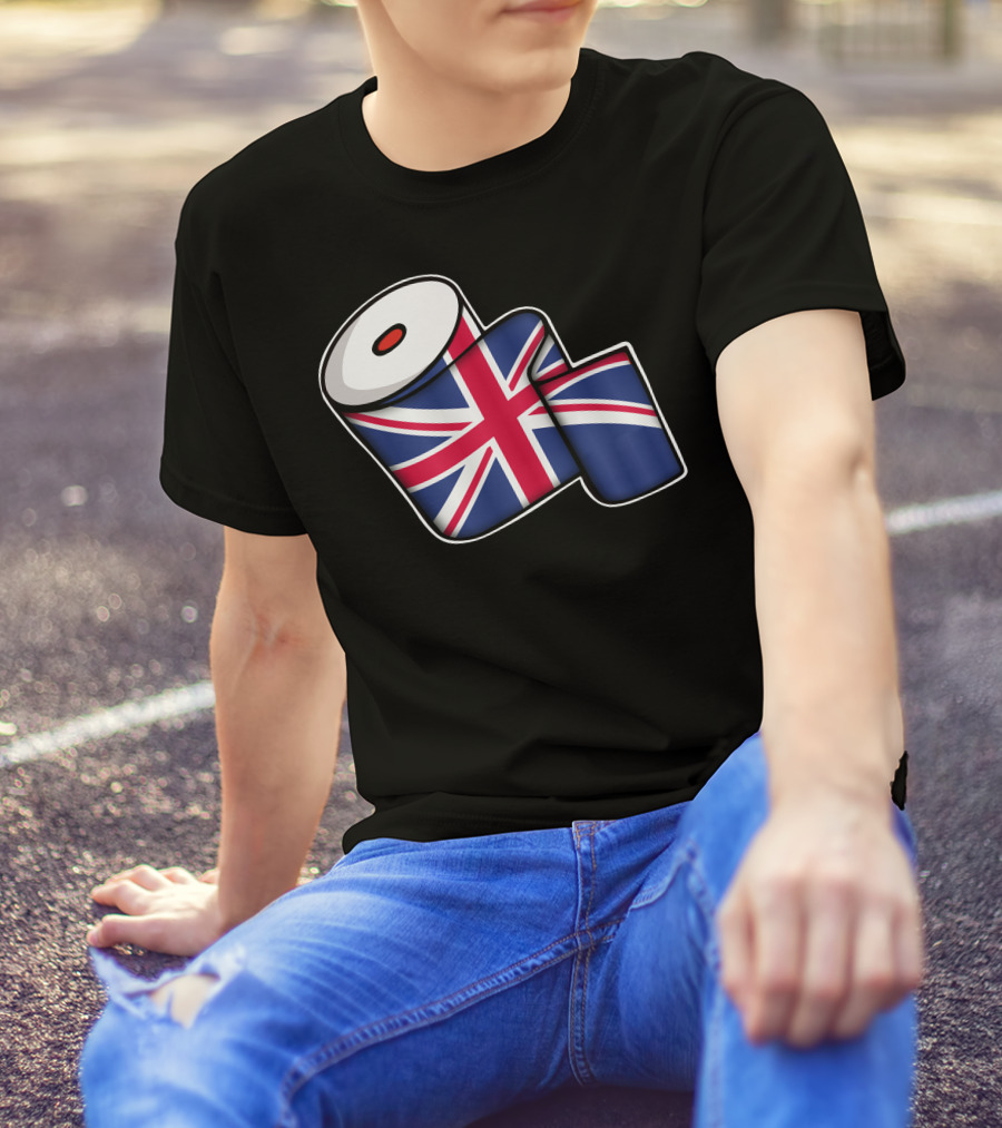 Union Jack Toilet Paper Roll Britain T-Shirt