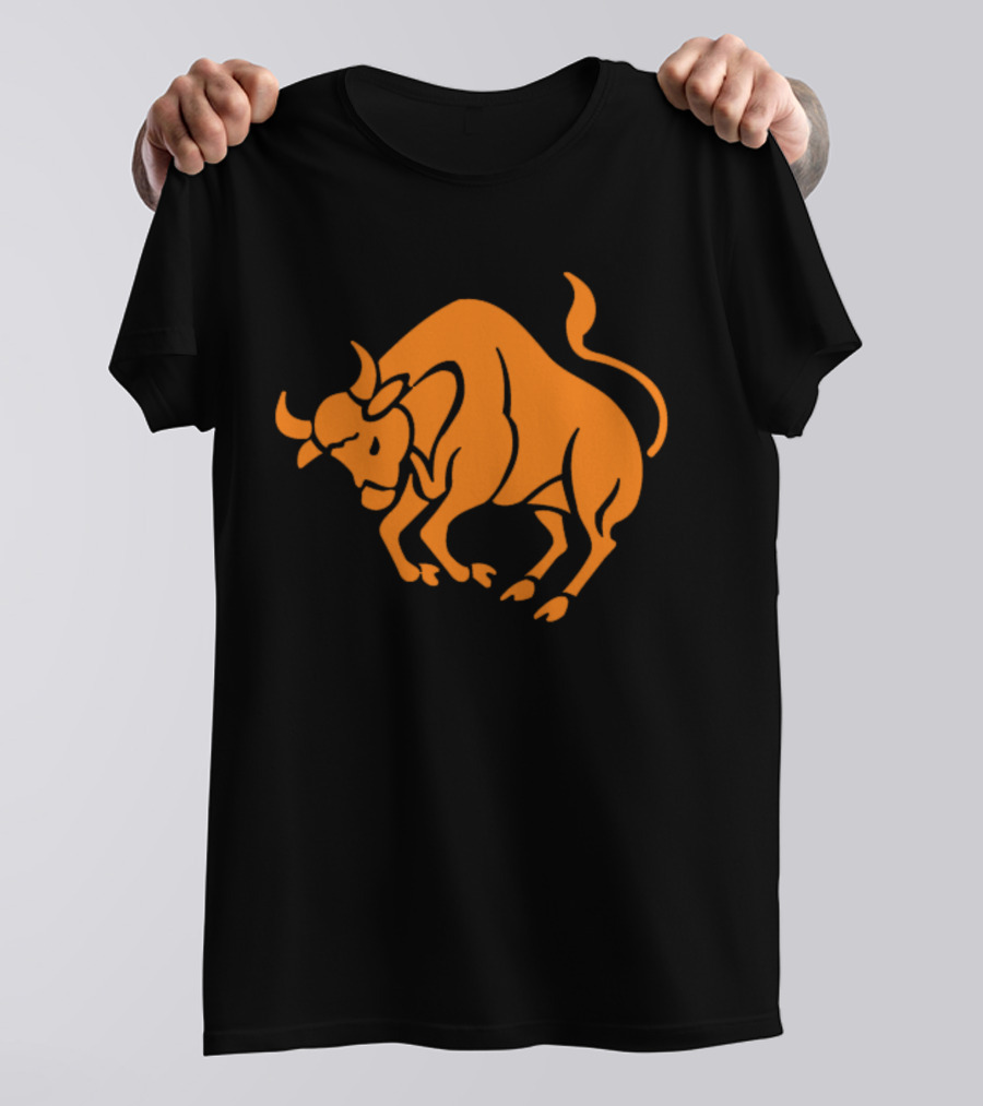 Bulls Orange Charging Bull T-Shirt
