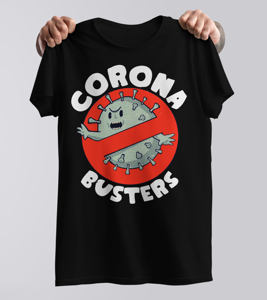 Corona Busters Virus Icon In Ghostbusters T-Shirt