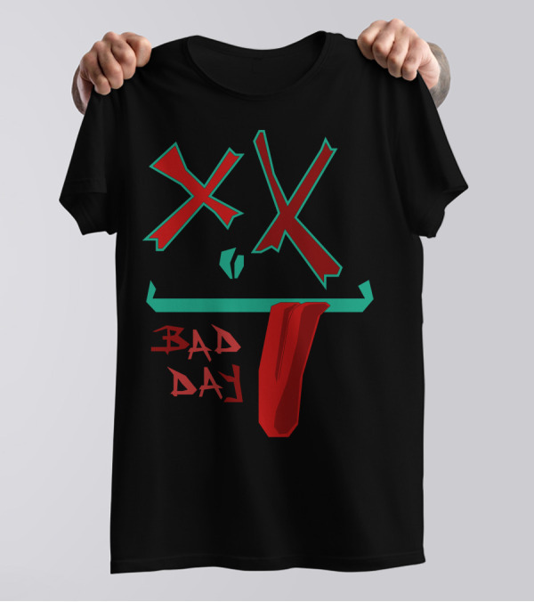 Bad Day Red XX Face With Tongue Out T-Shirt