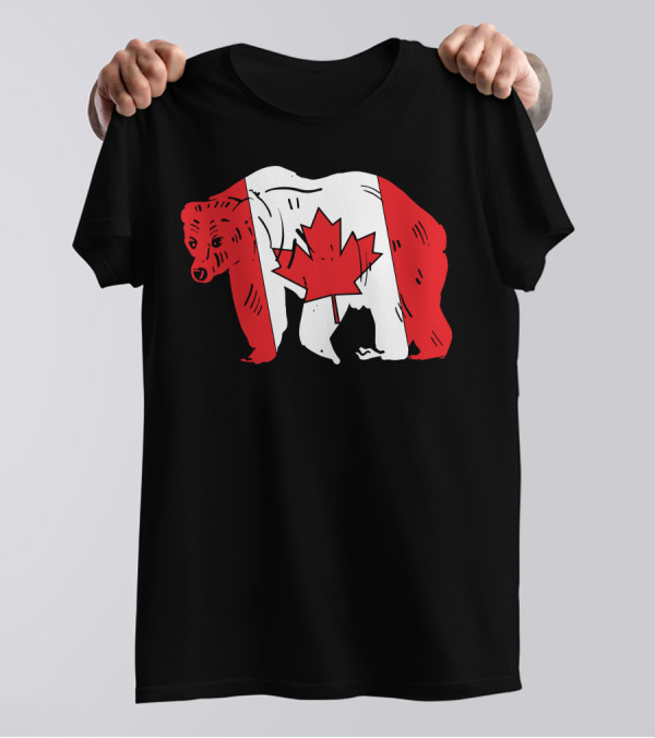 Canada Flag Bear Canadian Maple Leaf T-Shirt