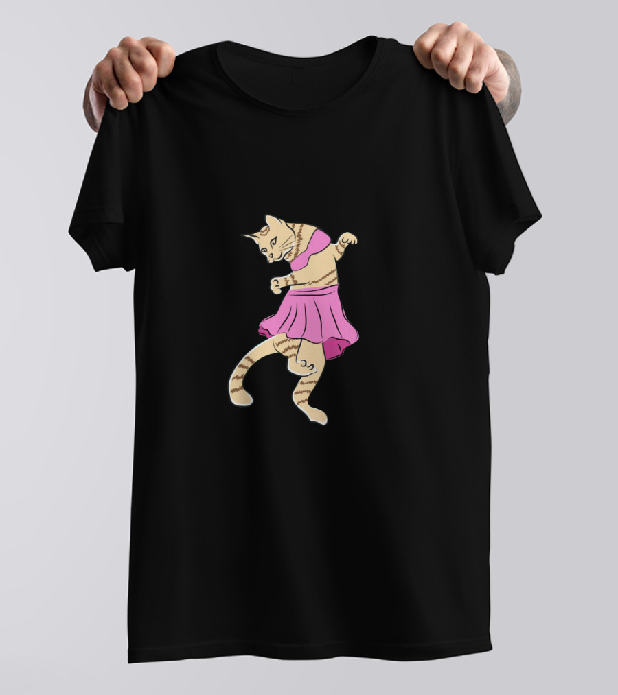Cat In Fancy Pink Dress T-Shirt