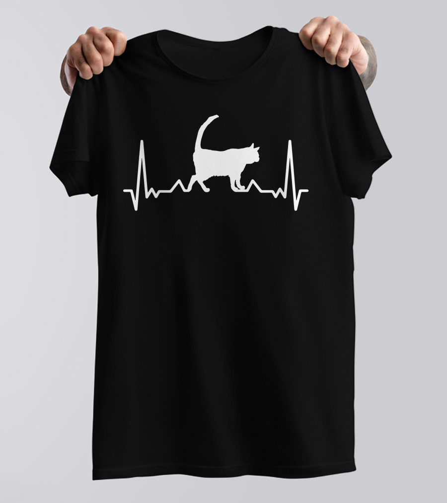 Cat Heartbeat Cats Kitty Pet Animal T-Shirt