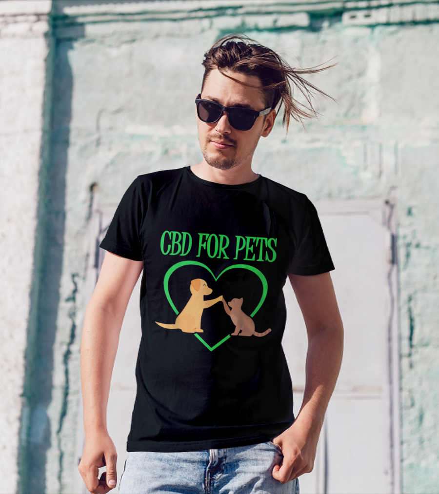 CBD For Pets Heart Dog Cat Love T-Shirt