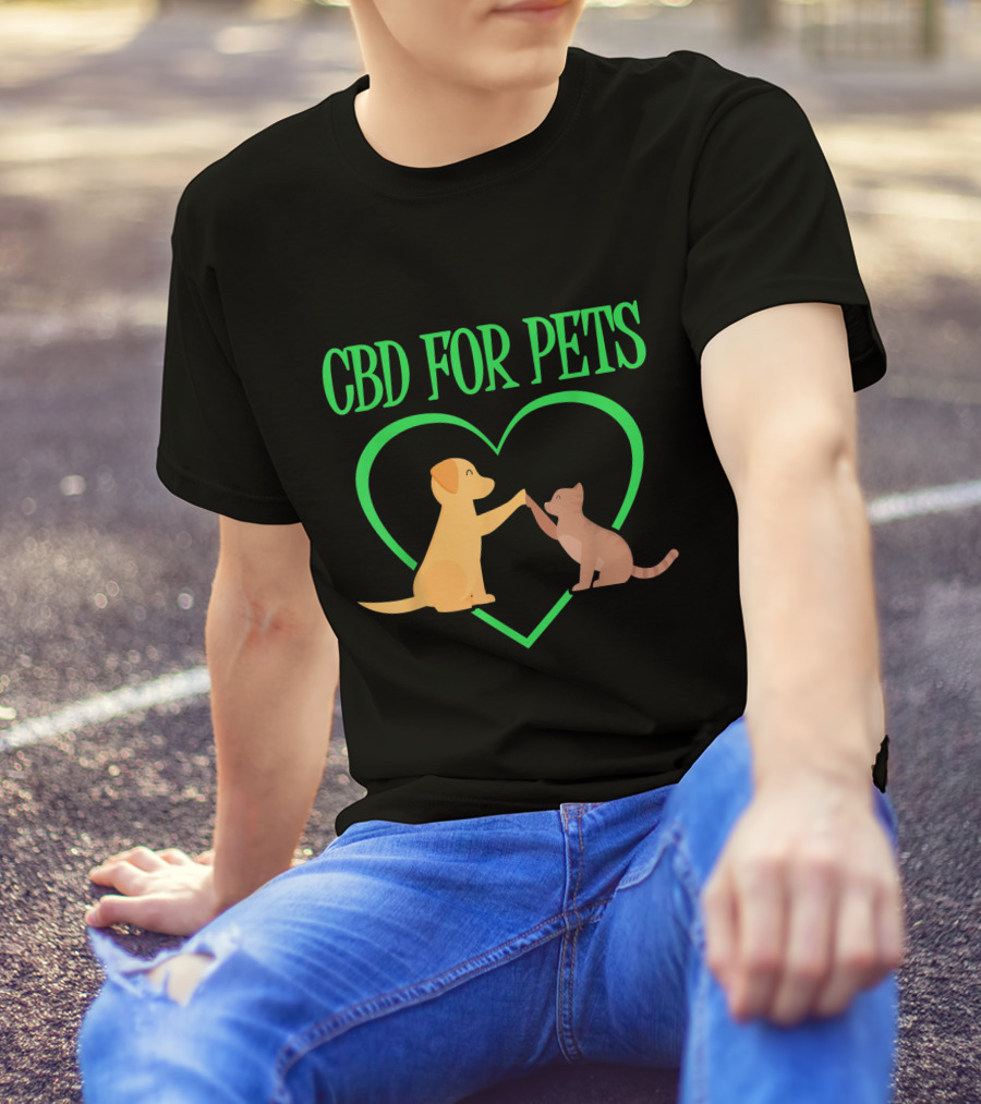 CBD For Pets Heart Dog Cat Love T-Shirt